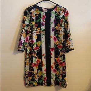 Juicu Couture floral striped shift dress, size 2